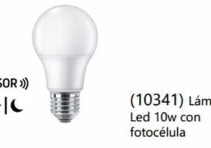 LAMPARA LED C/FOTOCELULA 10W FRIA TBC